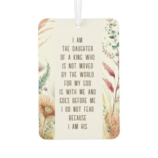 私はクリスチャン引用文の娘だ カーエアーフレッシュナー (裏面)