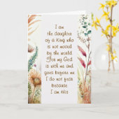 私はクリスチャン引用文の娘だ カード (黄色い花)