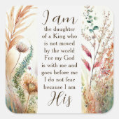 私はクリスチャン引用文の娘だ スクエアシール (正面)