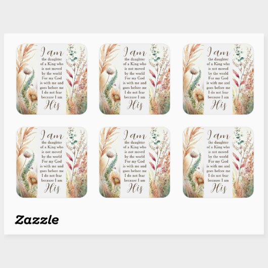 私はクリスチャン引用文の娘だ スクエアシール (シート)