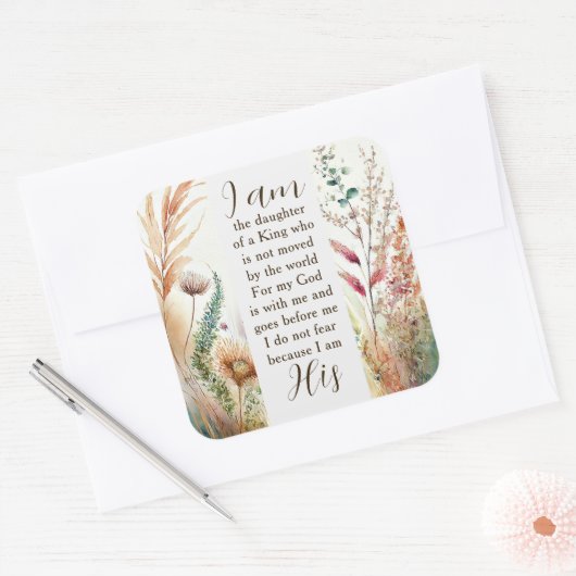 私はクリスチャン引用文の娘だ スクエアシール (封筒)