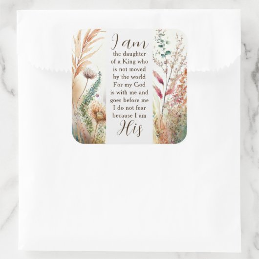 私はクリスチャン引用文の娘だ スクエアシール (バッグ)