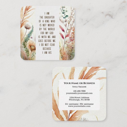 私はクリスチャン引用文の娘だ スクエア名刺 (正面/裏面)