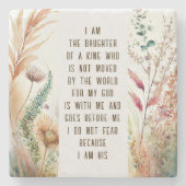 私はクリスチャン引用文の娘だ ストーンコースター (正面)