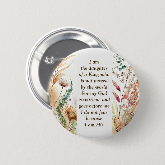 私はクリスチャン引用文の娘だ 缶バッジ (正面&裏面)