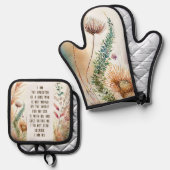 私はクリスチャン引用文の娘だ 鍋つかみ&鍋敷きセット (正面/裏面)