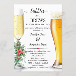 私はクリストマスのシャワーを行う前にバブルとブローズ 招待状