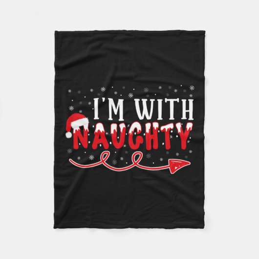 私はクリスマスいけなカップルの衣装に合う フリースブランケット (正面)