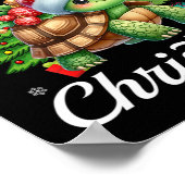 私はクリスマスかわいいギフトのための亀が欲しいクリスマス費用 ポスター (角)