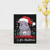 私はクリスマスかわいいクリスマスのためにヒッポタマスが欲しい カード (黄色い花)