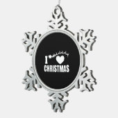 私はクリスマスが大好きだ スノーフレークピューターオーナメント (右)