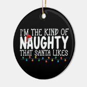 私はクリスマスが好きいけななタイプのサンタ セラミックオーナメント (左)