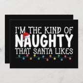 私はクリスマスが好きいけななタイプのサンタ 招待状 (正面/裏面)