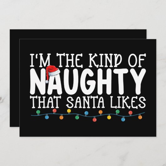 私はクリスマスが好きいけななタイプのサンタ 招待状 (正面/裏面)