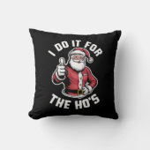 私はクリスマスにサンタで行おもしろいう クッション (正面)