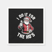 私はクリスマスにサンタで行おもしろいう スタンダードカクテルナプキン (正面)