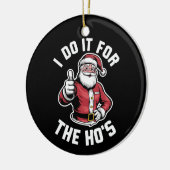 私はクリスマスにサンタで行おもしろいう セラミックオーナメント (左)