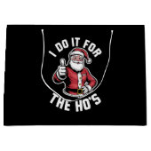 私はクリスマスにサンタで行おもしろいう ラージペーパーバッグ (正面)