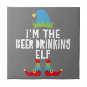 私はクリスマスに合わせたビール飲み小妖精や小人だ タイル (正面)