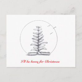 私はクリスマスに家に帰る…はがき シーズンポストカード