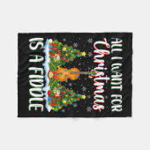 私はクリスマスに欲しいのはクリスマスツリーのライトをいじっている フリースブランケット (正面(横))