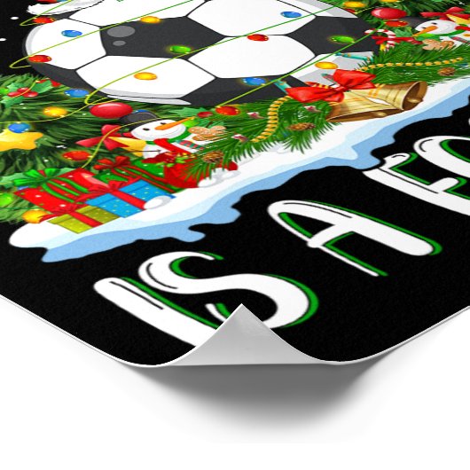 私はクリスマスに欲しいのはフットボールのクリスマスツリーの光である ポスター (角)