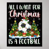 私はクリスマスに欲しいのはフットボールのクリスマスツリーの光である ポスター (正面)
