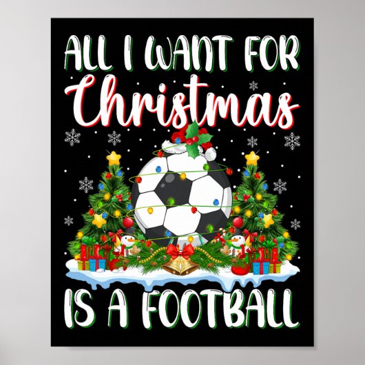 私はクリスマスに欲しいのはフットボールのクリスマスツリーの光である ポスター (正面)