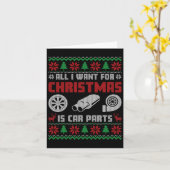 私はクリスマスのためにすべてのより多くの車の部品の醜いSwである カード (黄色い花)