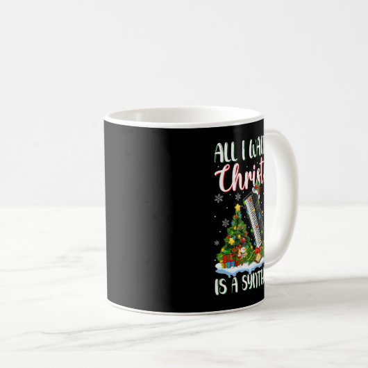 私はクリスマスのためにシンセサイザーのクリスマスツリー李が欲しい コーヒーマグカップ (正面右)