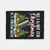 私はクリスマスのためにシンセサイザーのクリスマスツリー李が欲しい フリースブランケット (正面(横))
