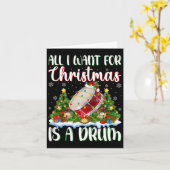 私はクリスマスのためにドラムのクリスマスツリーのライトが欲しい カード (黄色い花)