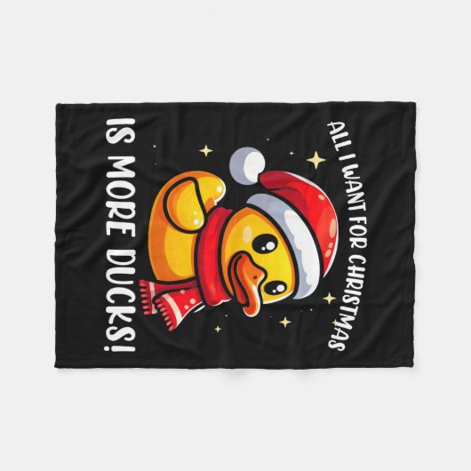 私はクリスマスのために欲しいすべてのより多くのダック – ラバーデュ フリースブランケット (正面(横))