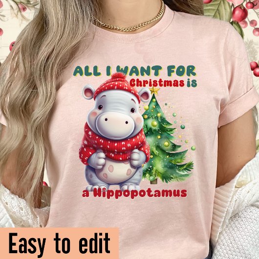 私はクリスマスのために欲しいすべてはカバである – Hippo Tシャツ