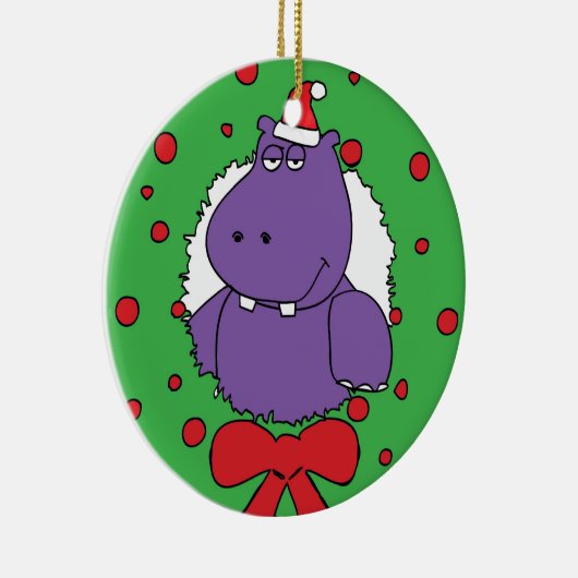 私はクリスマスのためのカバがほしいと思います セラミックオーナメント (右)