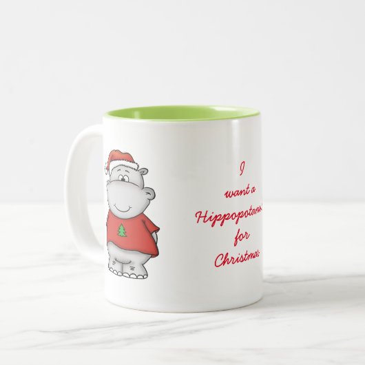 私はクリスマスのためのカバがほしいと思います ツートーンマグカップ (正面左)