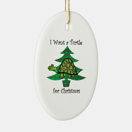 私はクリスマスのためのカメがほしいと思います セラミックオーナメント (右)