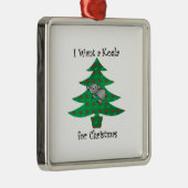 私はクリスマスのためのコアラがほしいと思います メタルオーナメント (右)