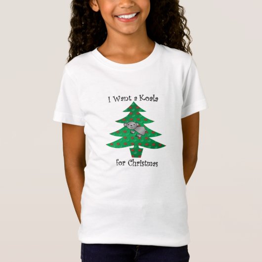 私はクリスマスのためのコアラがほしいと思います Tシャツ (正面)