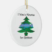 私はクリスマスのためのマナティーがほしいと思います セラミックオーナメント (右)