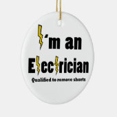 私はクリスマスのオーナメントに修飾されるElectritianです セラミックオーナメント (右)