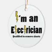 私はクリスマスのオーナメントに修飾されるElectritianです セラミックオーナメント (左)