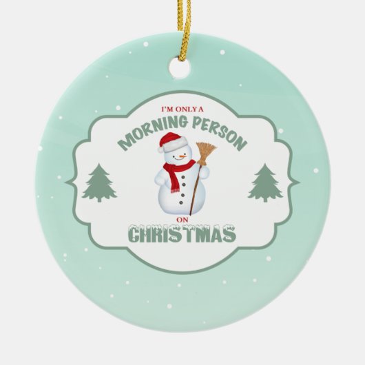 私はクリスマスのオーナメントのただの朝人です セラミックオーナメント (正面)