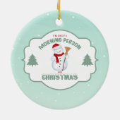 私はクリスマスのオーナメントのただの朝人です セラミックオーナメント (裏面)