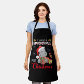 私はクリスマスのカバのクリスマスHippo エプロン (着用した状態)