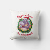 私はクリスマスのカバのクリスマスHippo クッション (正面)