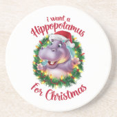 私はクリスマスのカバのクリスマスHippo コースター (正面)
