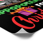 私はクリスマスのカバのクリスマスHippo ポスター (角)