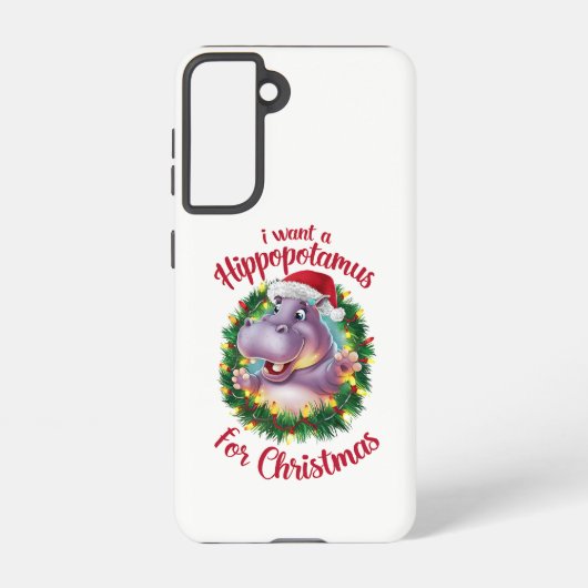 私はクリスマスのカバのクリスマスHippo Samsung Galaxyケース (裏面)