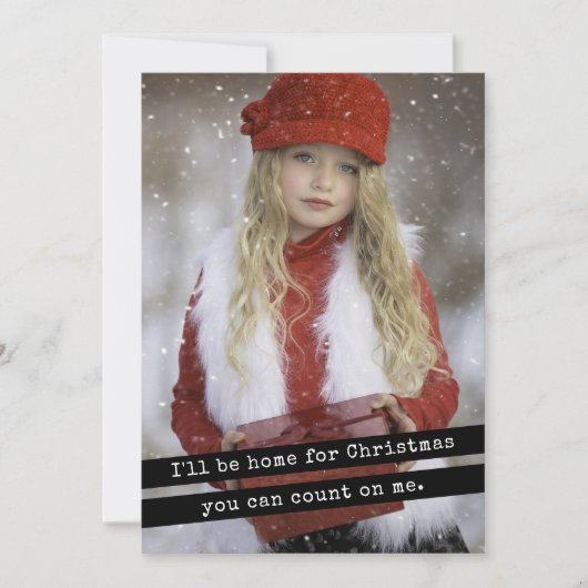 私はクリスマスのタイプライターのシンプル家に帰る シーズンカード (正面)